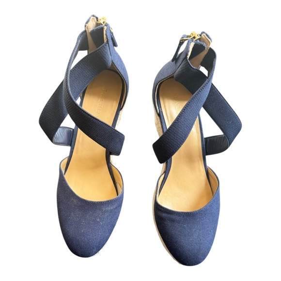 Talbots Lyndsay D’Orsay Espadrille Wedges – Navy, Size 8.5, NWOT - Picture 2 of 9